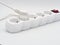 Electrical extension cord on a white background, power board