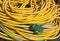 Electrical extension cord, yellow and green