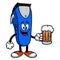 Electrical Hair Clipper Mascot with a Beer