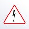 Electrical hazard sign with lightning or thunder icon. High voltage sign. Caution warning and Danger symbol. Triangle shape. Vecto