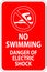 Electrical Hazard Sign No Swimming, Danger Of Electric Shock