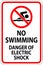 Electrical Hazard Sign No Swimming, Danger Of Electric Shock