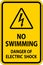 Electrical Hazard Sign No Swimming - Danger Of Electric Shock