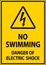 Electrical Hazard Sign No Swimming - Danger Of Electric Shock