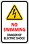 Electrical Hazard Sign No Swimming - Danger Of Electric Shock