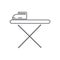 Electrical iron with ironing board. Vector illustration decorative design