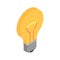 Electrical light bulb icon in isometric view. Vector illustration isolated on white background