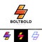 Electrical logo concept. Lightning Bolt minimal simple symbol outline style. Flash sign design template. Energy Power Speed