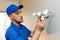 Electrical maintenance - electrician change light bulb