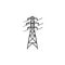 Electrical power line hand drawn outline doodle icon.