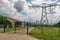 Electrical power station with locked entrance fence