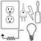 Electrical Repair Electrician Symbol Icons Set