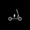 Electrical scooter glyph icon isolated on dark background