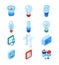 Electrical supplies - modern colorful isometric icons set