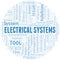 Electrical Systems typography vector word cloud.