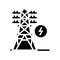 electrical tower glyph icon vector black illustration