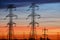 Electrical Towers with Colored Sky