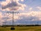 Electrical towers in landscape