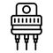 Electrical voltage regulator icon, outline style