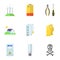 Electrical work icons set, flat style
