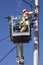 Electrician fixing electrical cables