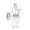 Electrician Hold Electrical Cord And Tool Vector