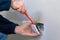 Electrician installing a socket