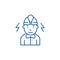 Electrician line icon concept. Electrician flat  vector symbol, sign, outline illustration.