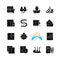 Electrician service black glyph icons set on white space