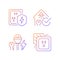 Electrician service gradient linear vector icons set