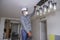 Electrician testing new lighting