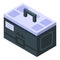 Electrician tool box icon, isometric style