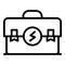 Electrician tool box icon, outline style