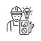 Electrician - vector line design single isolated icon