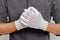 Electrician wear the antistatic gloves