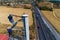 Electricians are climbing on electric poles to install and repair power lines