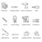 The Electricians tools line icon set