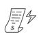 Electricity bill line icon vector design illustrator