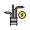 electricity cable color icon vector illustration