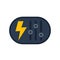 electricity control panel icon, flat vector