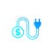 Electricity costs vector icon