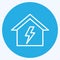 Electricity Danger Icon in trendy blue eyes style isolated on soft blue background