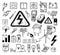 Electricity Doodle icon collection, vector illustration