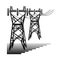 Electricity. The electric power transmission towers of high voltage line.