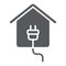Electricity home glyph icon, real estate and home