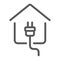 Electricity home line icon, real estate and home