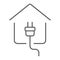 Electricity home thin line icon, real estate
