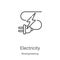 electricity icon vector from bioengineering collection. Thin line electricity outline icon vector illustration. Linear symbol for