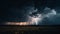 Electricity illuminates the dramatic sky during thunderstorm generated by AI