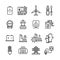 Electricity industry, electrical engineering vector line icons